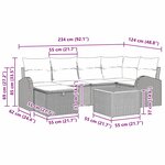 vidaXL Ensemble de canapé de jardin avec coussin 7 Pièces Gris Poly rotin