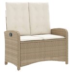 vidaXL Ensemble à manger de jardin coussins 4 Pièces beige résine tressée