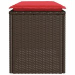 vidaXL Banc de jardin avec coussin marron 110x40x44 cm résine tressée