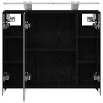 vidaXL Armoire Miroir de Salle de Bain Chêne noir 60 x 14 5 x 50 cm