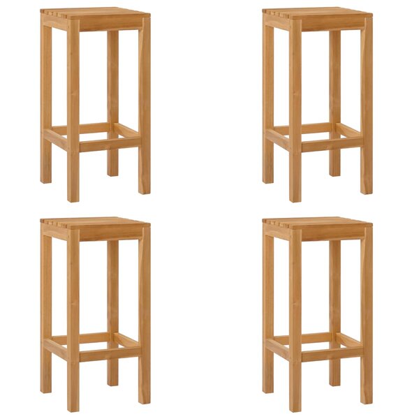 vidaXL Tabouret de bar 4 pc Naturel Bois de teck massif