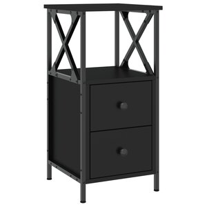 vidaXL Table de chevet noir 34x35 5x70 cm bois d’ingénierie