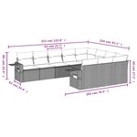 vidaXL Salon de jardin avec coussins 10 Pièces beige résine tressée