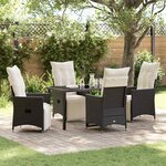 vidaXL Ensemble de salle à manger pour jardin 5 Pièces Noir Poly rotin