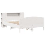 vidaXL Lit bibliothèque sans matelas blanc 160x200 cm bois pin massif
