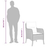 vidaXL Ensemble à manger de jardin et coussins 7 Pièces gris rotin