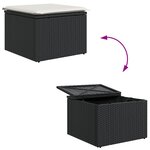 Ensemble de Sofa de Jardin vidaXL 5 Pièces avec Coussins Noir Poly Rattan Acacia