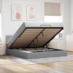 VidaXL Cadre de lit ottoman et matelas gris clair 200x200cm tissu