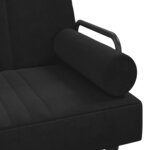 vidaXL Canapé-lit avec accoudoirs noir velours