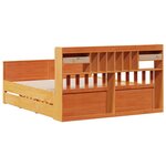 vidaXL Lit bibliothèque sans matelas cire marron 200x200 cm pin massif