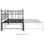 vidaXL Cadre de canapé-lit extensible sans matelas Noir Métal 90x200cm