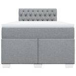 vidaXL Sommier à lattes de lit avec matelas Gris clair 120x200cm Tissu