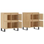 vidaXL Buffets 2 Pièces chêne sonoma bois d'ingénierie