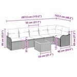 vidaXL Ensemble de canapé de jardin 7 Pièces Beige Poly rotin