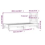 vidaXL Lit coulissant sans matelas gris 2x(90x200) cm