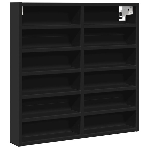 vidaXL Armoire à vitrine noir 60x8 5x58 cm bois d'ingénierie