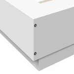 vidaXL Cadre de lit avec lumières LED blanc 140x190 cm bois ingénierie