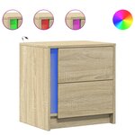 vidaXL Armoire de chevet avec lumières LED chêne sonoma
