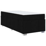 vidaXL Cadre de lit avec matelas Noir 90 x 190 cm tissu