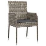 vidaXL Ensemble de jardin 3 pièces avec coussins gris en poly rotin