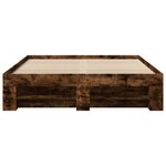 vidaXL Cadre de lit sans matelas chêne fumé 135x190 cm bois ingénierie