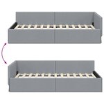 vidaXL Cadre de lit d'angle Gris clair 90 cm x 200 cm Velours