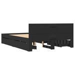 vidaXL Cadre de lit avec tête de lit noir 140x200 cm bois d'ingénierie