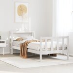 vidaXL Cadre de lit sans matelas blanc 75x190 cm bois de pin massif
