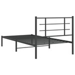 vidaXL Cadre de lit métal avec tête de lit noir 107x203 cm