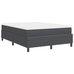 vidaXL Lit Box Spring avec matelas gris foncé  140 x 200 cm  tissu côtelé
