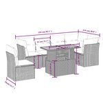 vidaXL Salon de jardin avec coussins 7 Pièces gris résine tressée