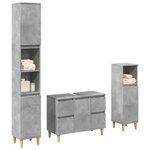 vidaXL Ensemble de meubles de salle de bain 3 Pièces gris béton