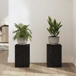 vidaXL Support de Plante 2 Pièces Chêne noir 20 x 20 x 30 cm