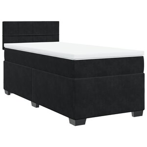 vidaXL Sommier à lattes de lit avec matelas Noir 90x200 cm Velours