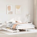 vidaXL Cadre de lit sans matelas blanc 140x200 cm bois de pin massif