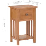 vidaXL Table à revues avec tiroir 35x27x55 cm Bois de chêne solide