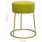 vidaXL Tabouret rond Vert moutarde Velours