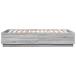 vidaXL Cadre de lit avec lumières LED sonoma gris 160x200 cm
