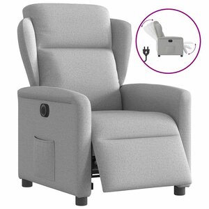 vidaXL Fauteuil inclinable électrique gris nuage tissu