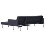 vidaXL Canapé-lit en forme de L Gris foncé Polyester