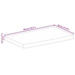 vidaXL Dessus de table 50x30x2 5 cm bord vif bois massif manguier brut