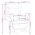 vidaXL Fauteuil à bascule pieds en bois massif d'hévéa Jaune Velours