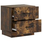 vidaXL Cabinet de chevet 2 Pièces Chêne fumé 43 x 34 5 x 44 5 cm