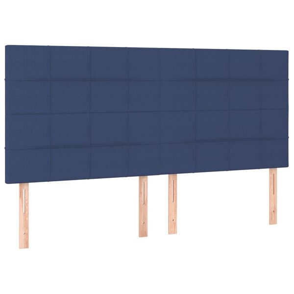 vidaXL Tête de lit Bleu 200x5x118/128 cm Tissu