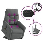 vidaXL Fauteuil de massage inclinable Gris foncé Tissu