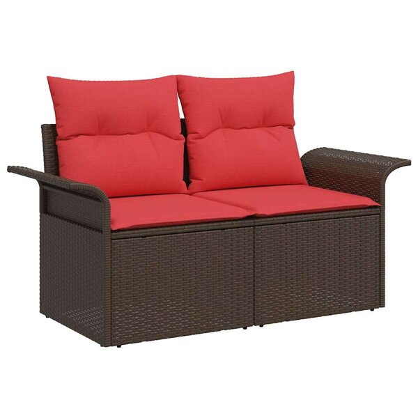 vidaXL Ensemble de canapé de jardin 7 Pièces Marron polyrotin