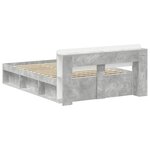 vidaXL Cadre de lit avec rangement Gris béton 140 x 190 cm