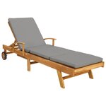 vidaXL Chaise longue avec coussin 100  Polyester Teck Solide