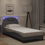 vidaXL Cadre de lit avec LED sans matelas gris 80x200 cm