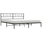 vidaXL Cadre de lit métal sans matelas et tête de lit noir 180x200 cm